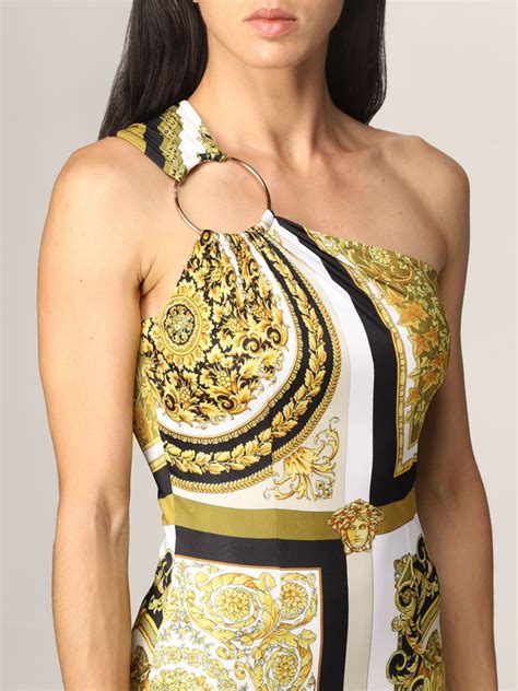 versace carosello|versace one shoulder dress.